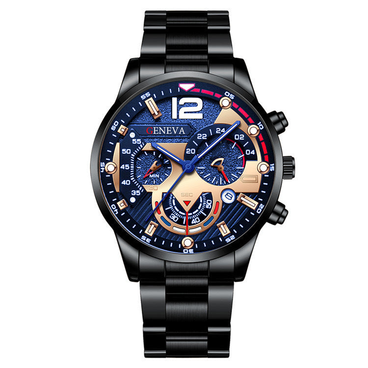 2pcs Men’s Quartz Watch & Bracelet Gift Set – Fashion