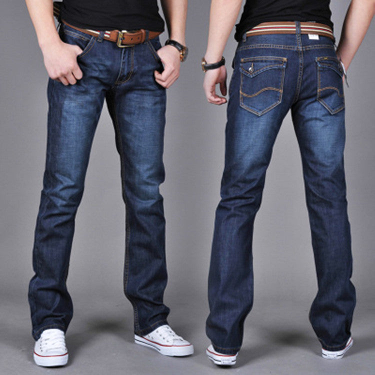 TrendyWear Men's Denim Straight-Leg Pants – Comfortable Cotton Blend