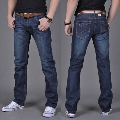 TrendyWear Men's Denim Straight-Leg Pants – Comfortable Cotton Blend