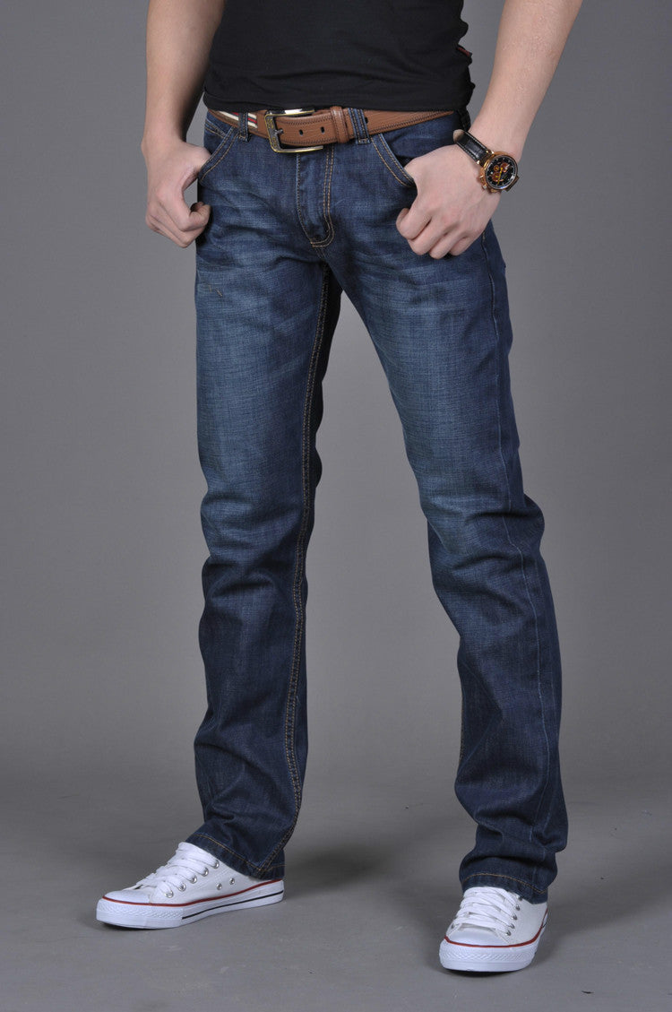 TrendyWear Men's Denim Straight-Leg Pants – Comfortable Cotton Blend