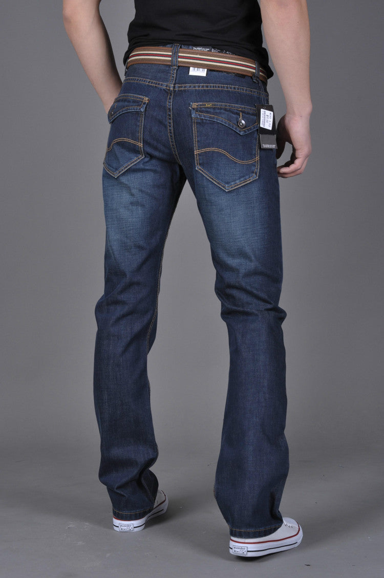 TrendyWear Men's Denim Straight-Leg Pants – Comfortable Cotton Blend