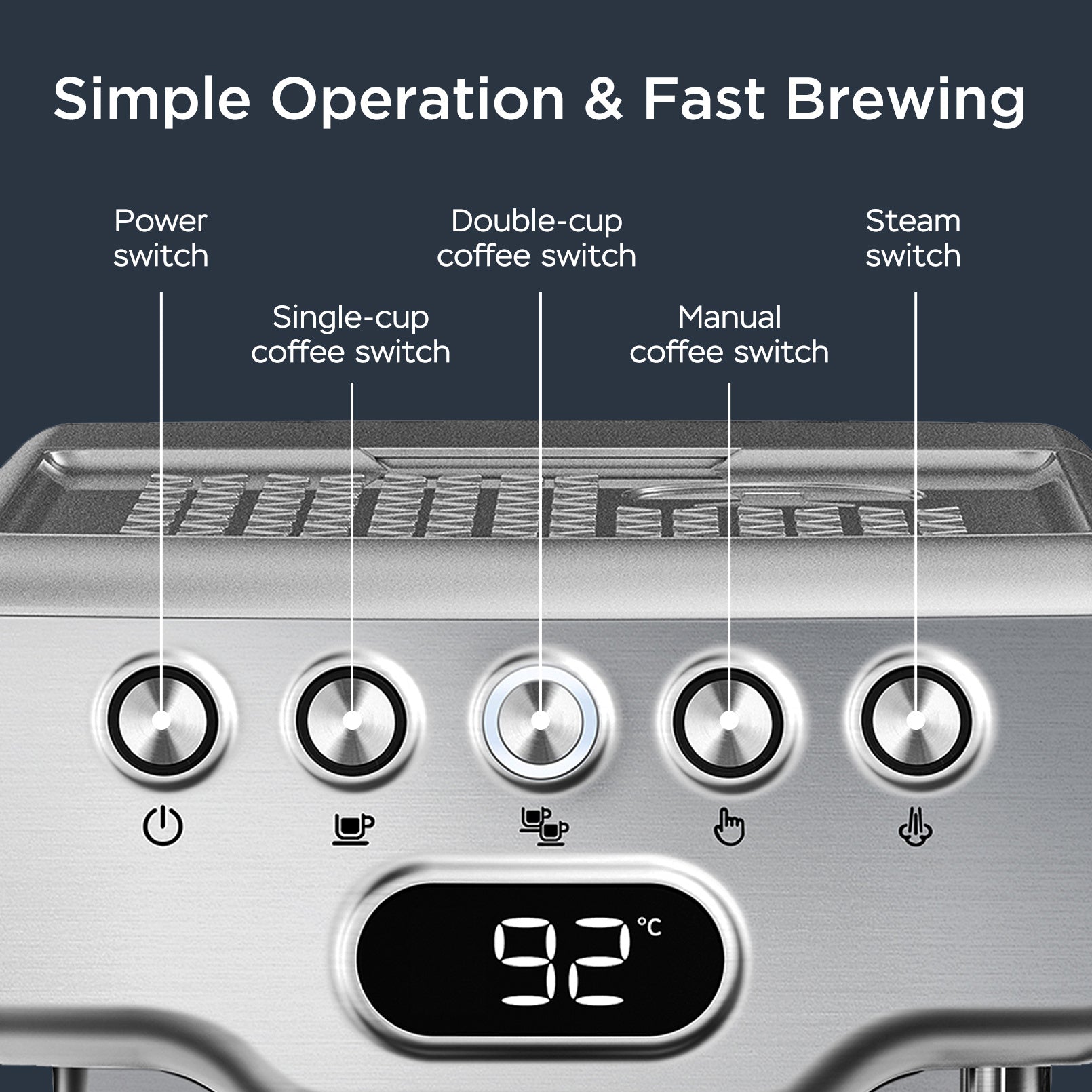 Geek Chef Espresso Machine – 20 Bar Professional Pump With Milk Frother