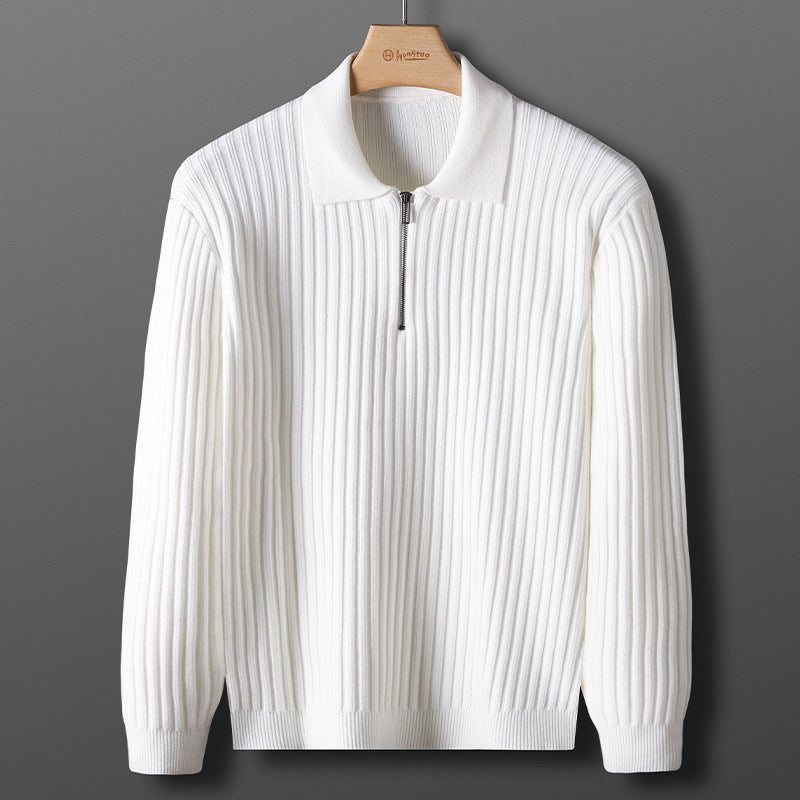 Men’s Slim-Fit Half Zip Sweater – Autumn Winter Casual Top